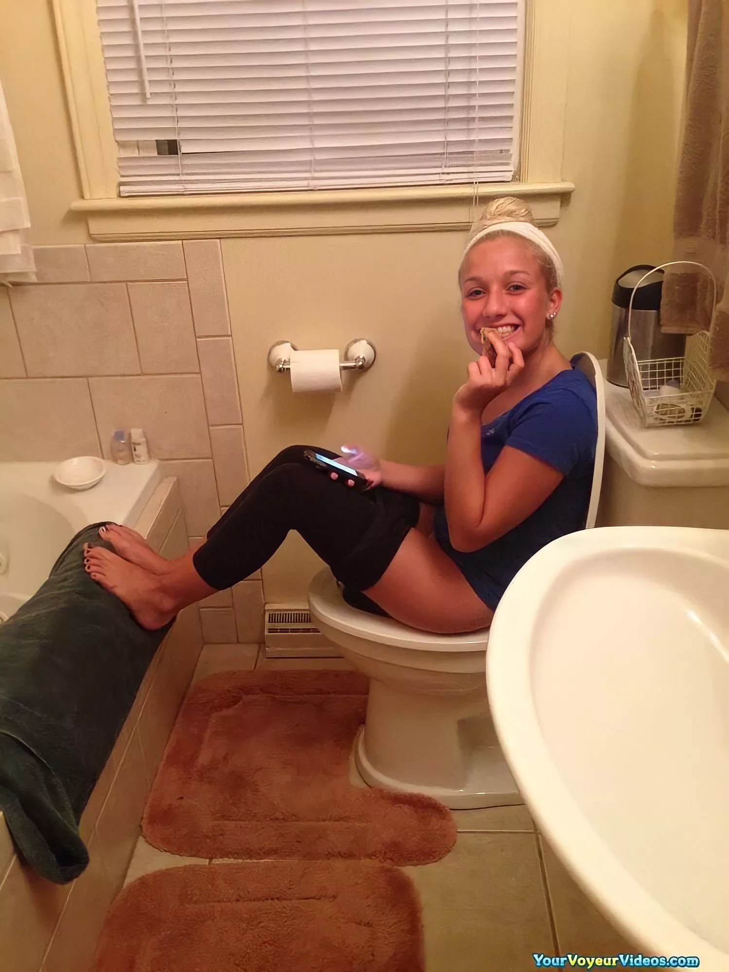 cute girl caught lounging on the toilet cute girl caught lounging on the toilet
