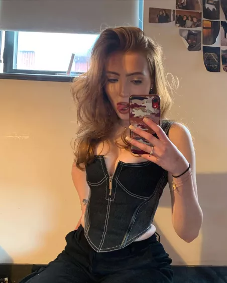 Cute girl mirror selfie