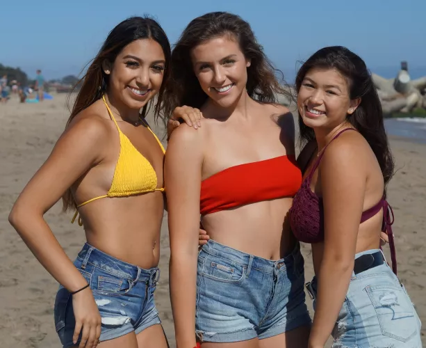 Cuties in Jeans at the Beach Cuties in Jeans at the Beach