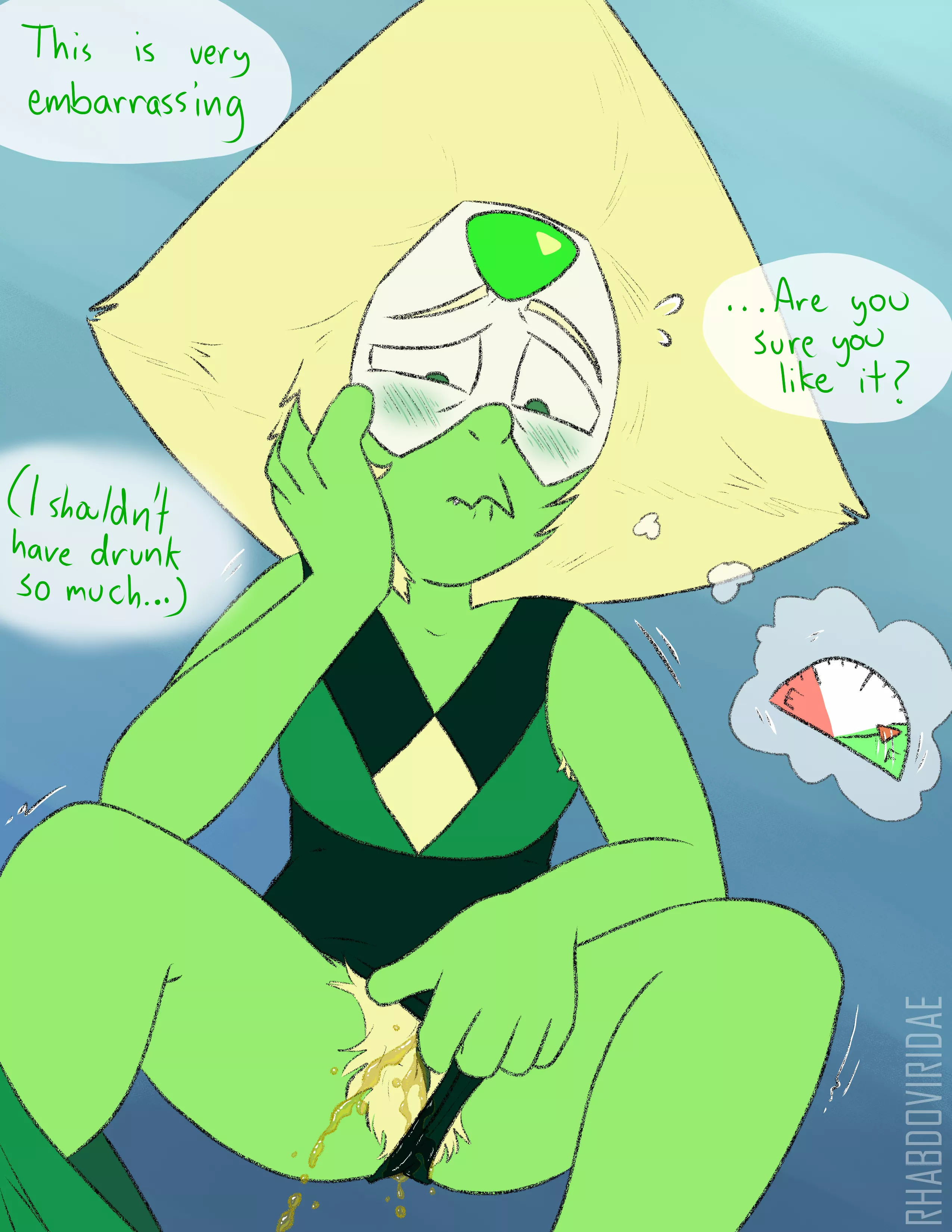 CW: Watersports - Peridot indulges viewer