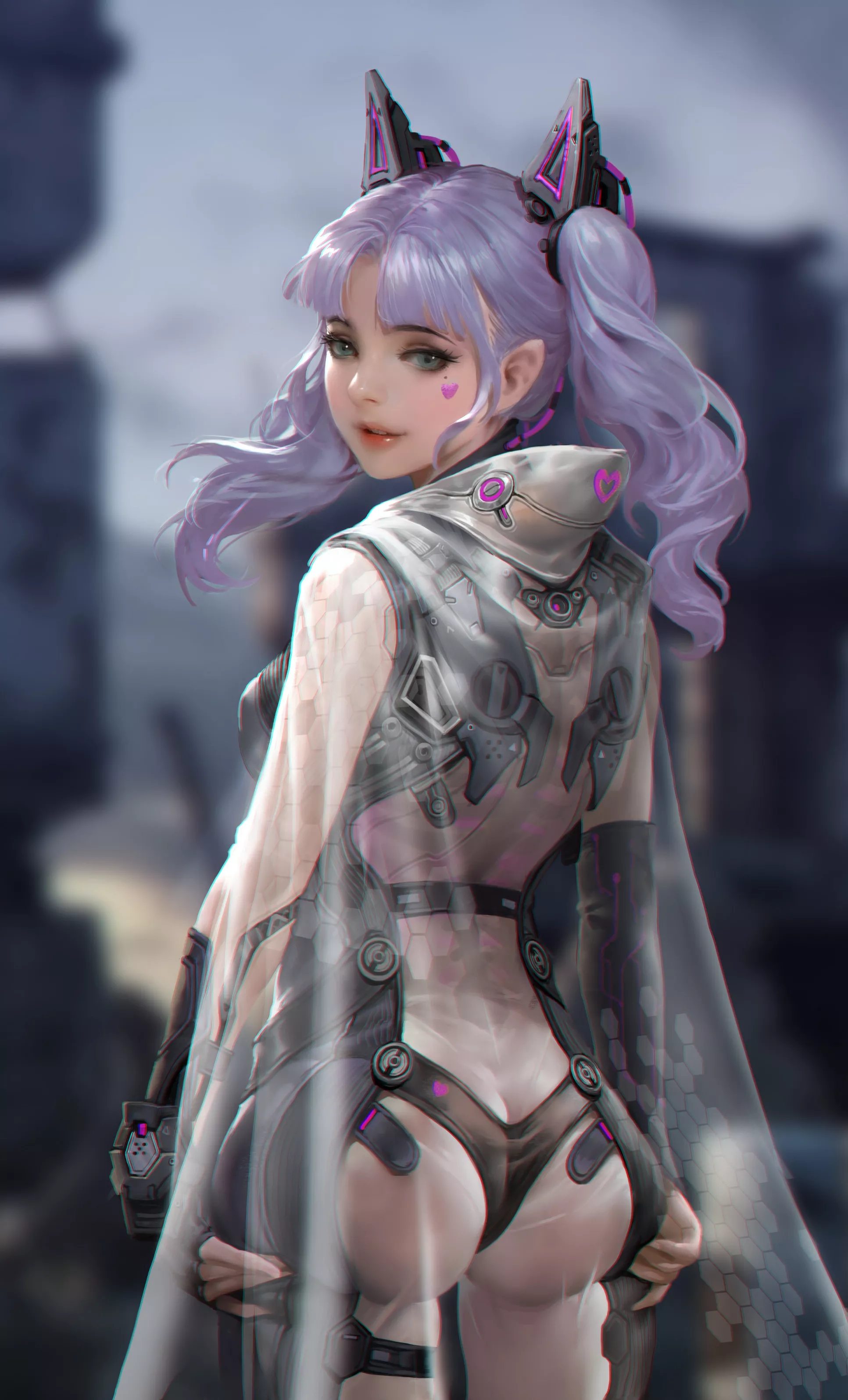 Cyberpunk Girl Taut Bodysuit (San Mufan ) [Original]