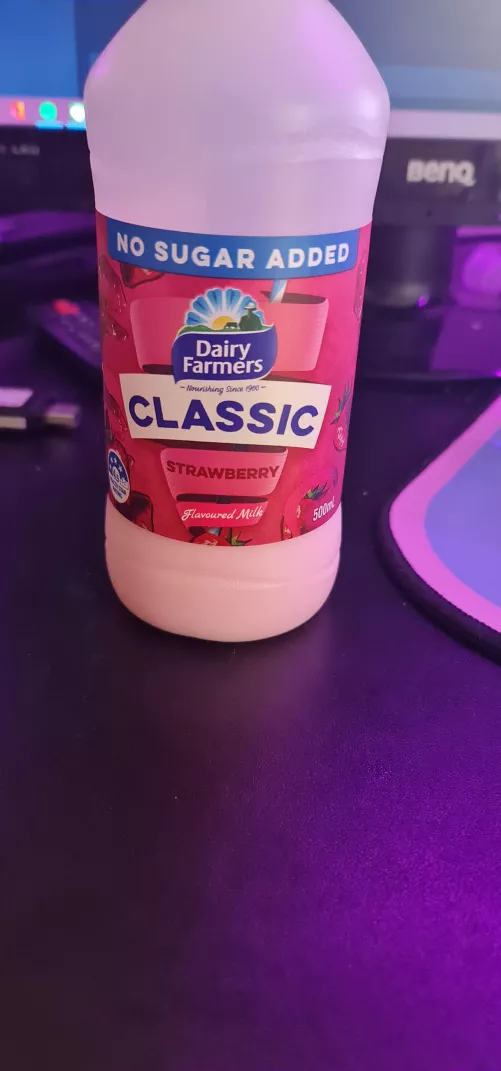 Daddy bought me strawberry milk because I haven't been feeling too good, he's the best 💕