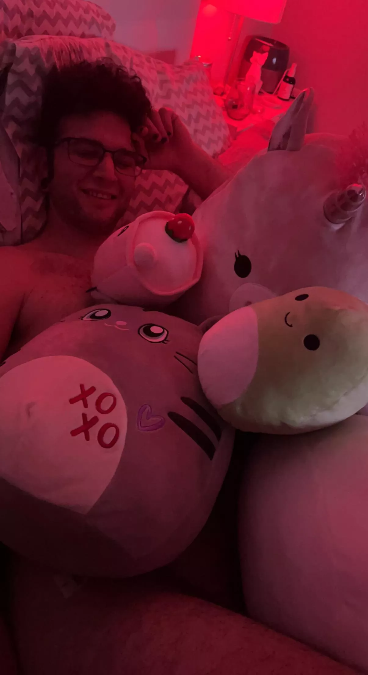 Daddy meeting some of my stuffies