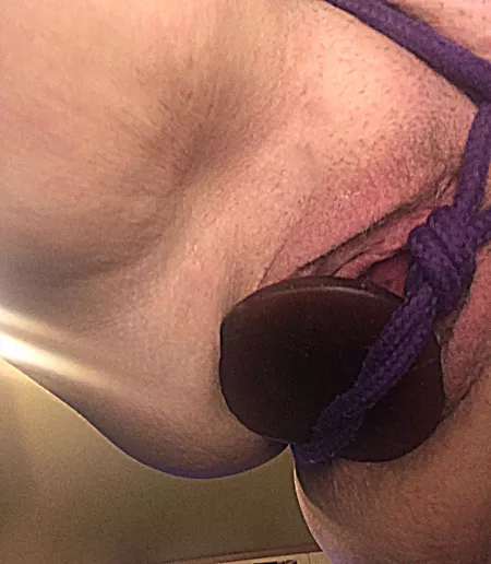 Daddy stuf[f]ed my pussy with the biggest plug we have then tied it in till he’s ready to use me later tonight