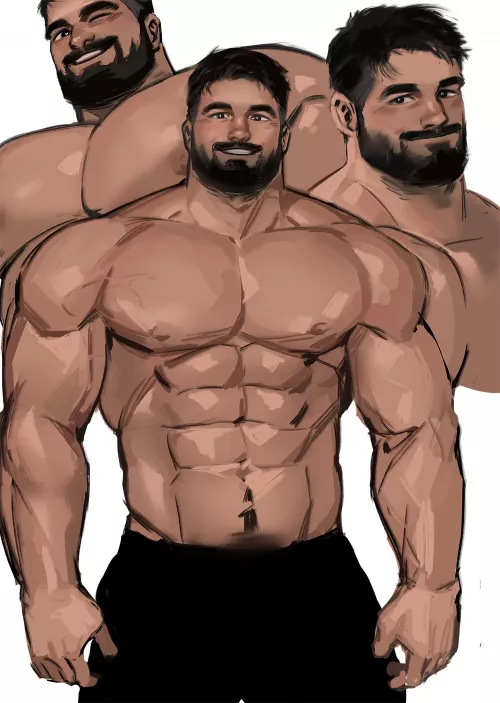 Damn he can draw sexy tan men