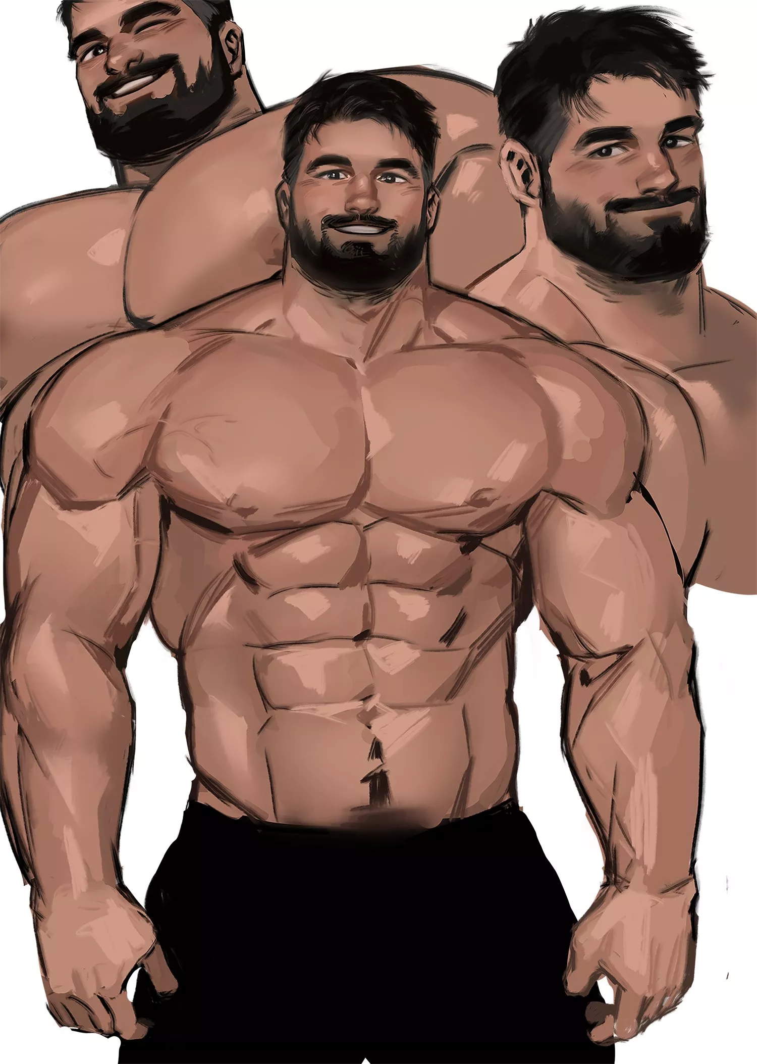 Damn he can draw sexy tan men