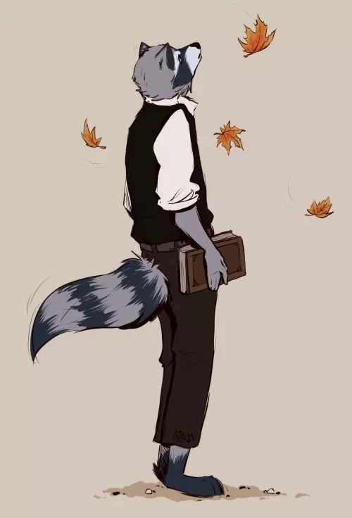 Dapper boy enjoying the fall breeze. Commission for Kitesva on Twitter