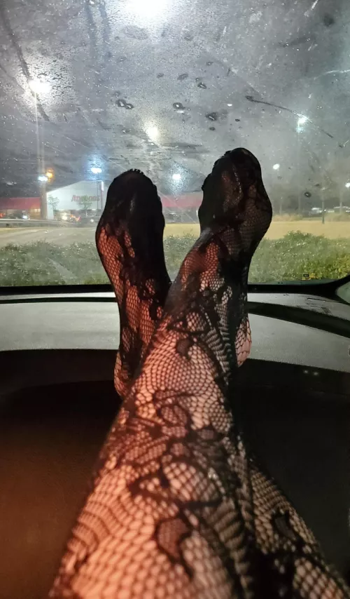 Date night stockings π€ What would you do if I put my feet up on the restaurant table like this?