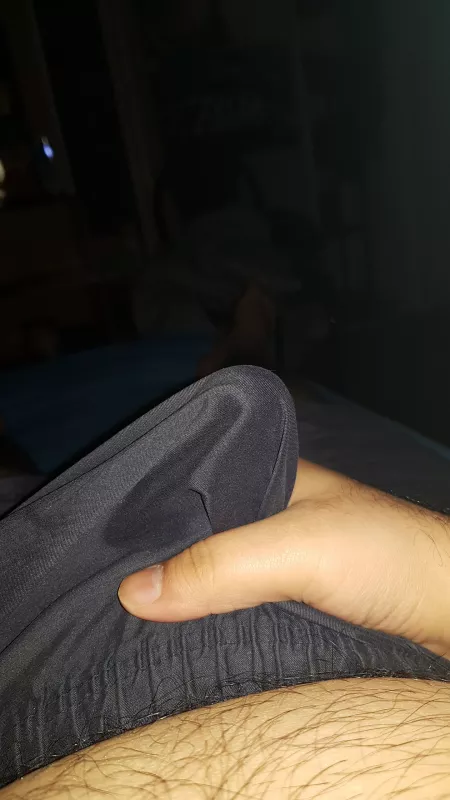 Day 2 of edging, woke up hard and now im leaking into my shorts Day 2 of edging, woke up hard and now im leaking into my shorts