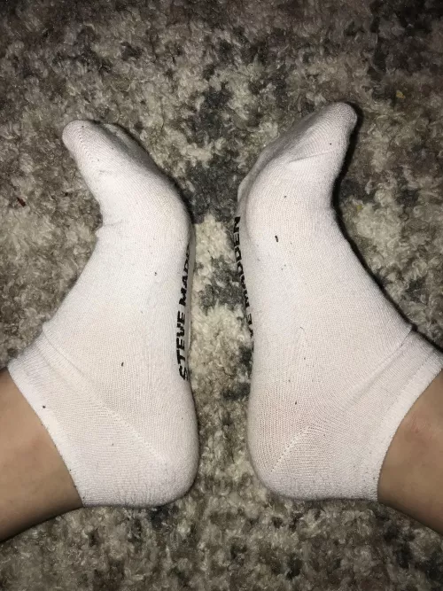 Day one of a special request 🧦. Worn all day under fuzzy socks in my doc martins. Exxxxtrrraaaa swedddy 💦