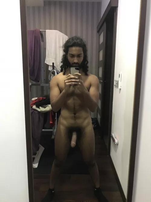 Deciding on whether I should shower. I love the musk.