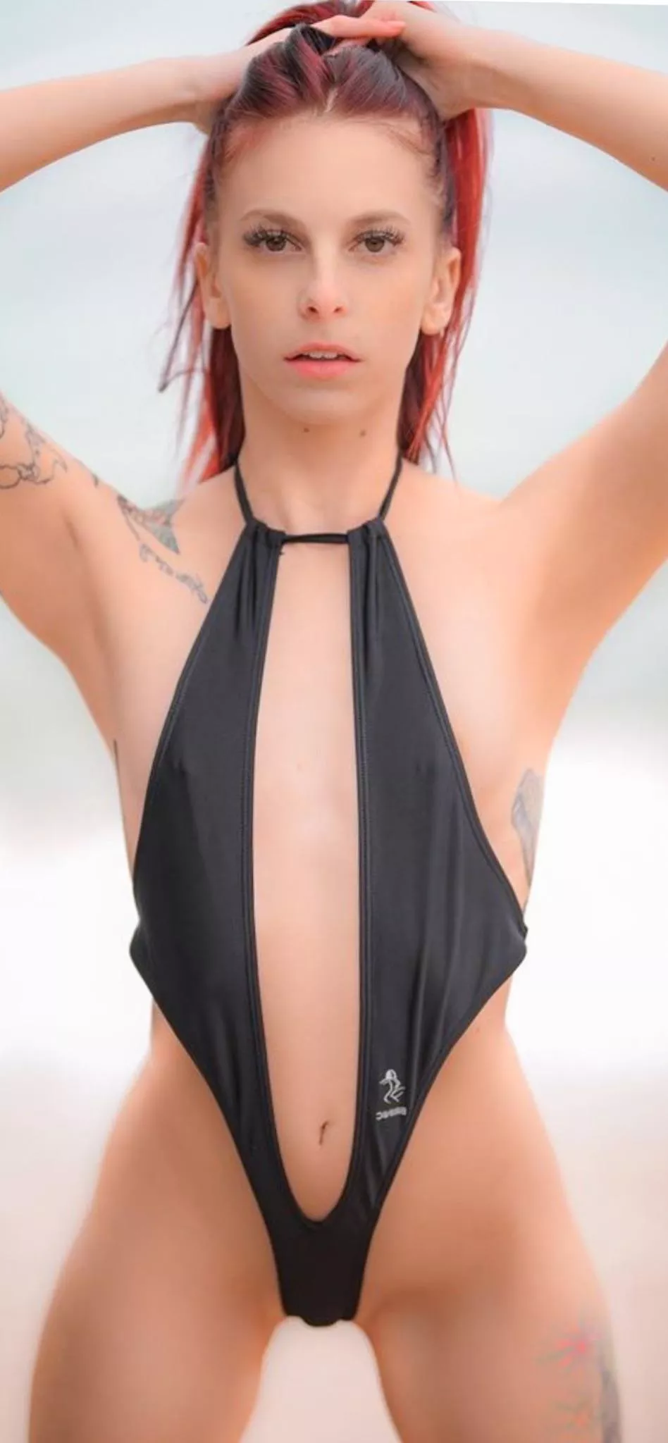 Deep cut out suit Deep cut out suit
