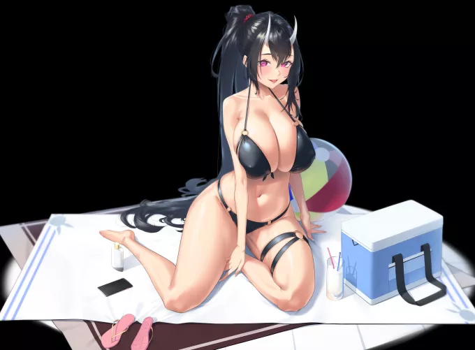 Demon girl in black bikini Demon girl in black bikini