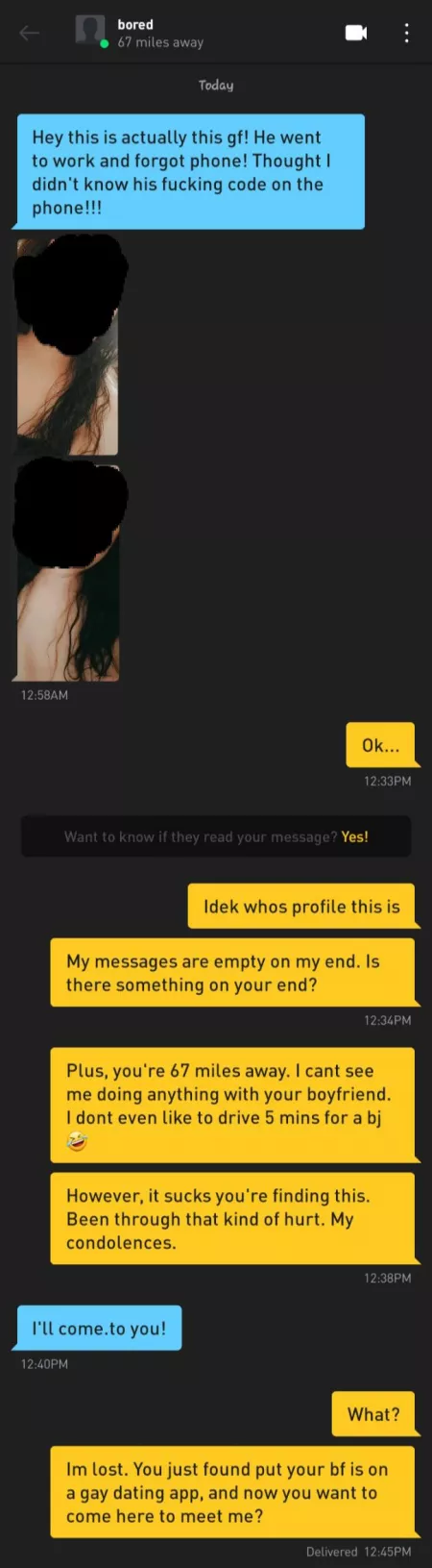 Didn't know where else to put this. Haven't ever talked to this profile, nor met with the