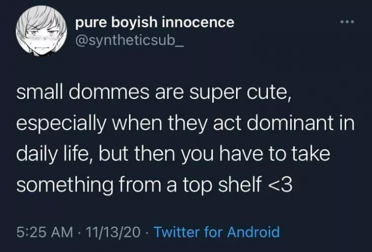 Do dommes ever realize how cute and adorable they are? (I also don't think I would be a very bratty sub but it would be impossible to NOT be bratty here lmao)