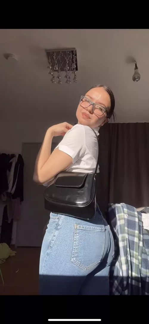Do glasses suit me? And do you like this fat ass?