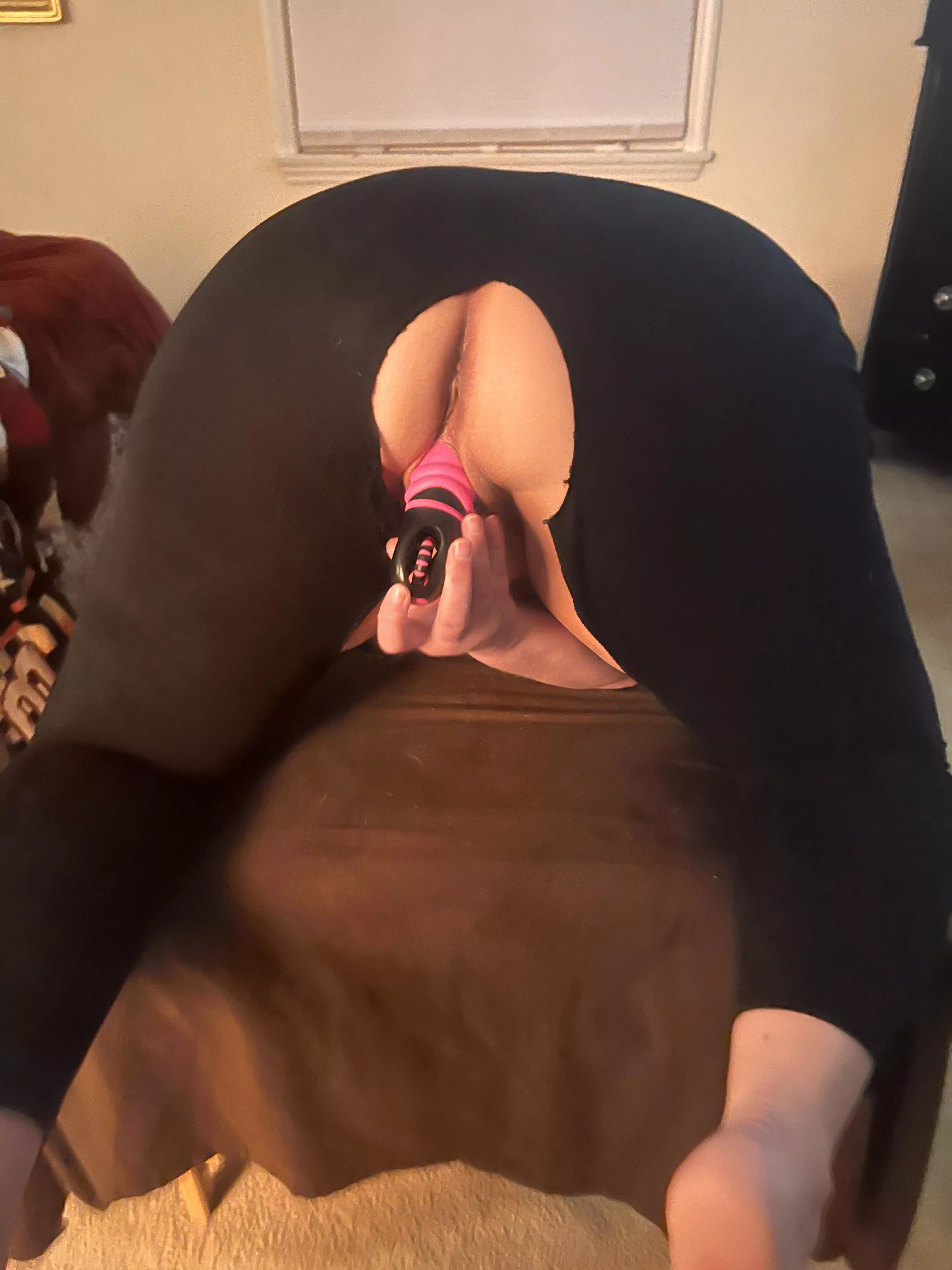 Do yall like my 45yo Bbw wifes pussy and torn yoga pants?