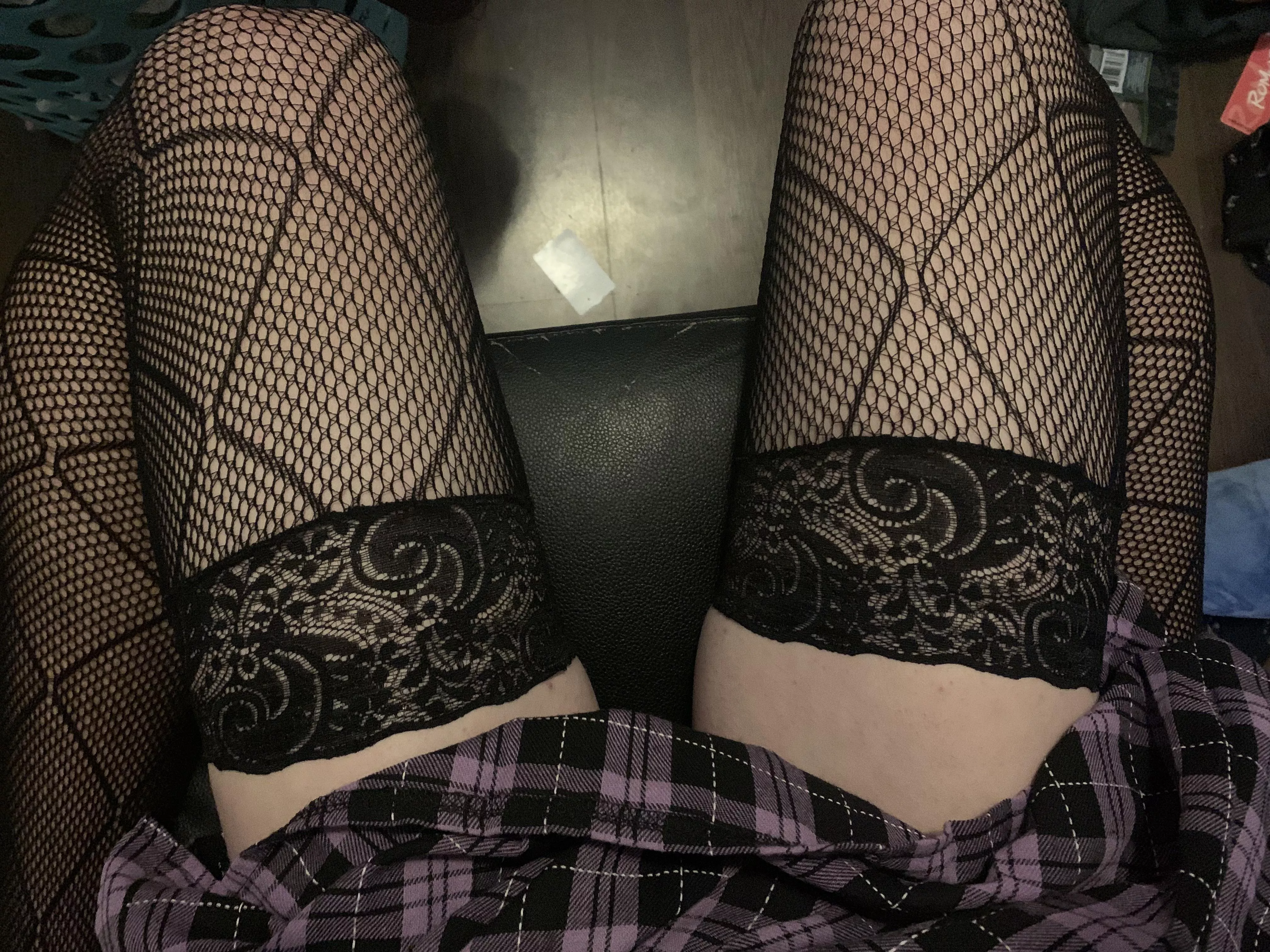 Do you guys like lace fishnet thigh highs?~ Do you guys like lace fishnet thigh highs?~