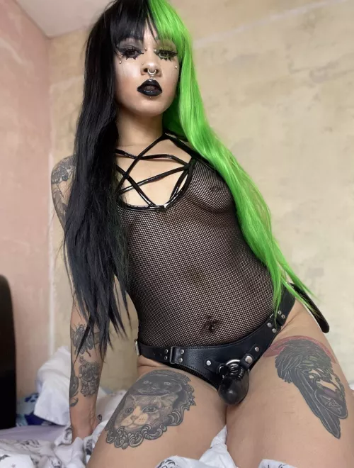Do you like a goth girl in her strap? :p