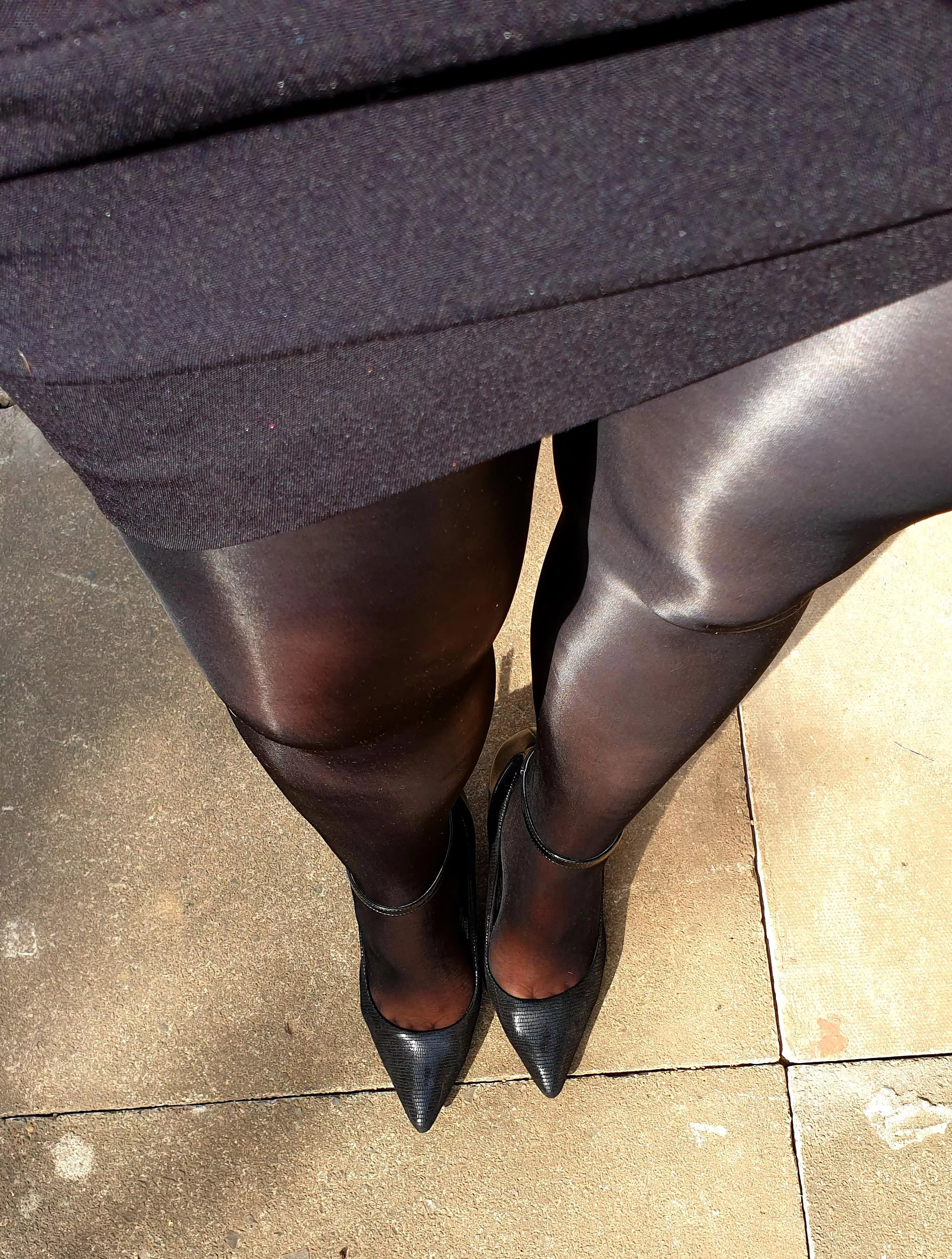 Do you like my high-shine pantyhose? X Do you like my high-shine pantyhose? X