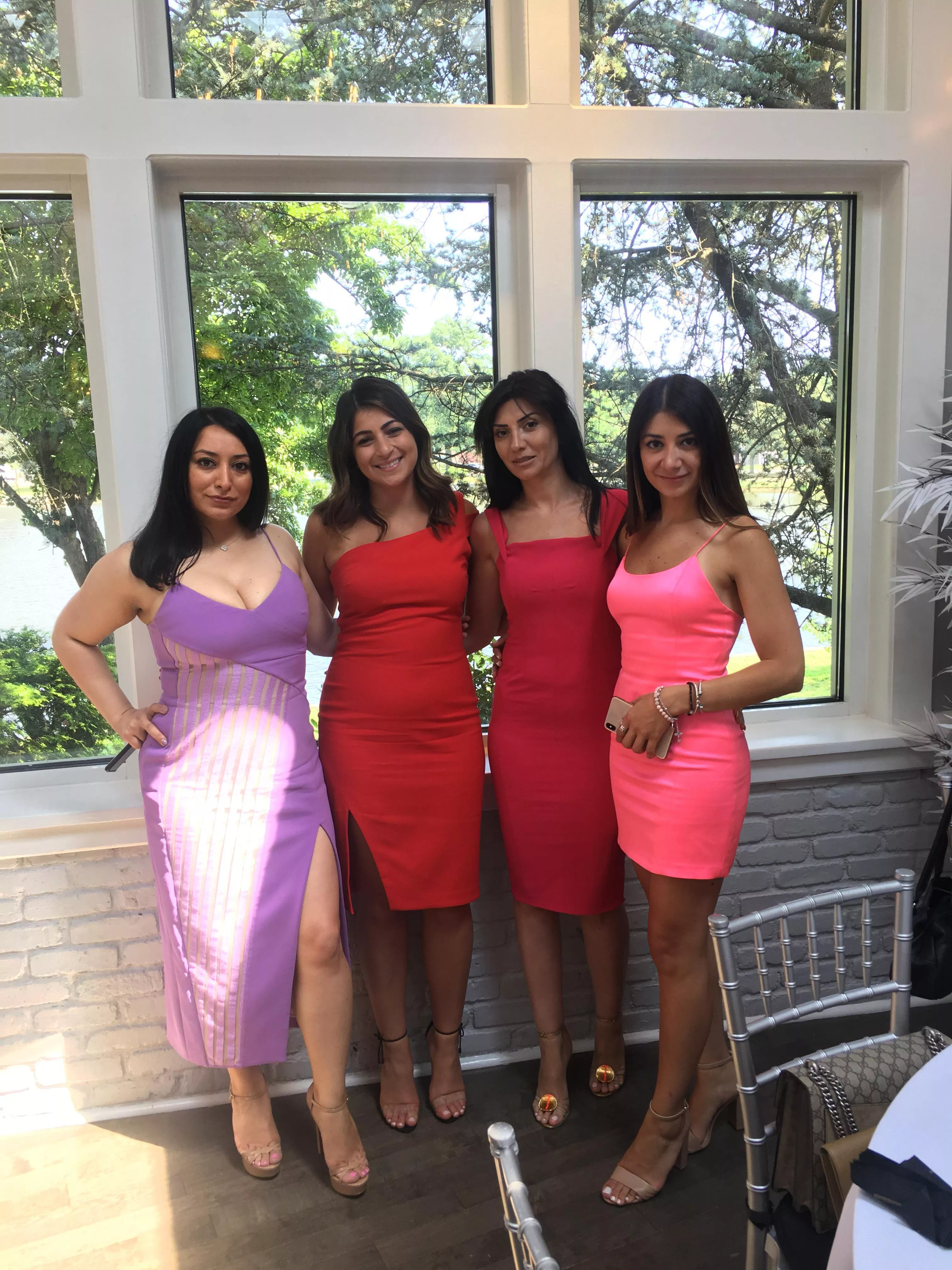 Do you like my mom (next to pink dress) and her friends?