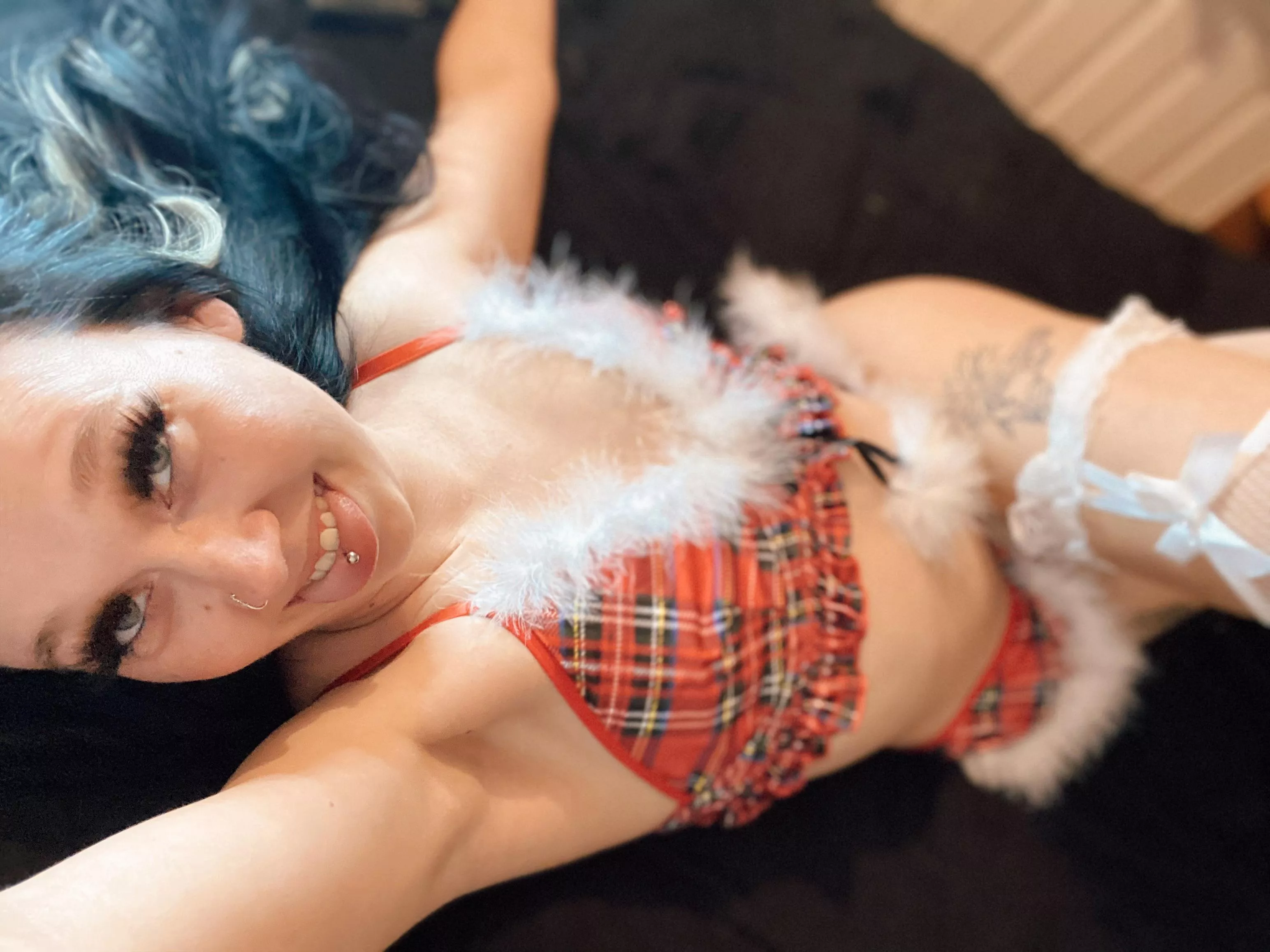 Do you like my new Christmas lingerie?😜 this ones my favorite but got lots more too 😍😈