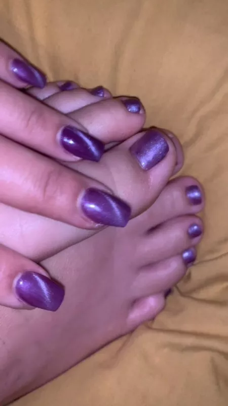 Do you like my purple nails? Theyβd look better wrapped around your cock