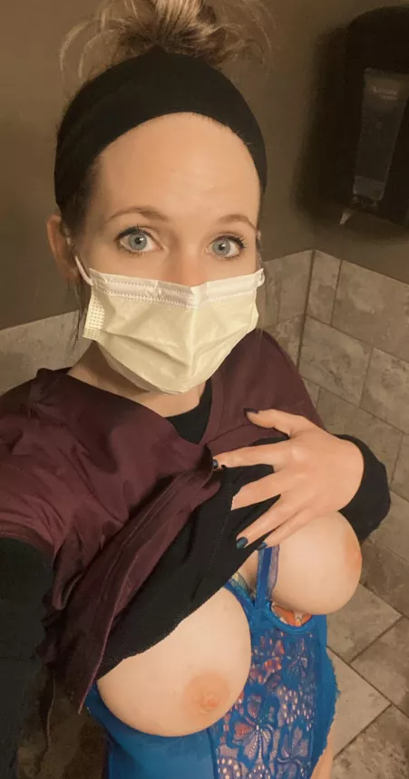 Do you like what’s under my scrubs tonight? 😏