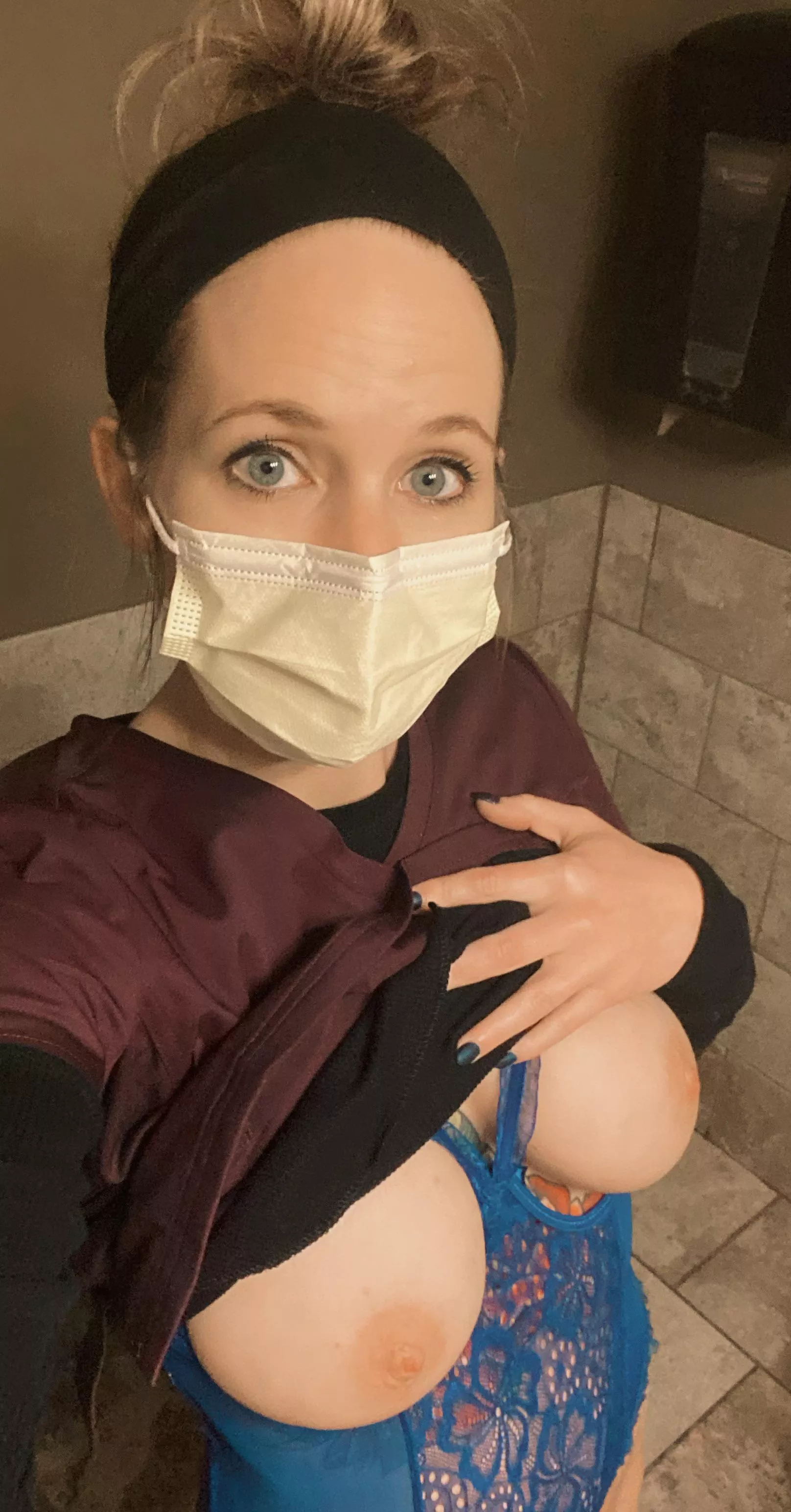 Do you like what’s under my scrubs tonight? 😏