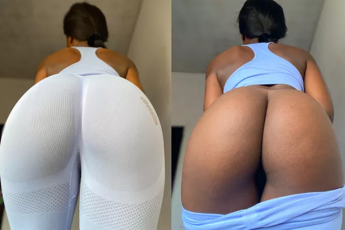Do you prefer my ass in or out of my yoga pants?💕 Do you prefer my ass in or out of my yoga pants?💕