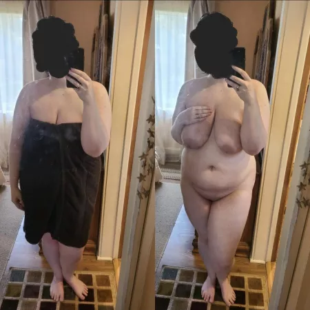 Do you prefer my towel on or off? Do you prefer my towel on or off?