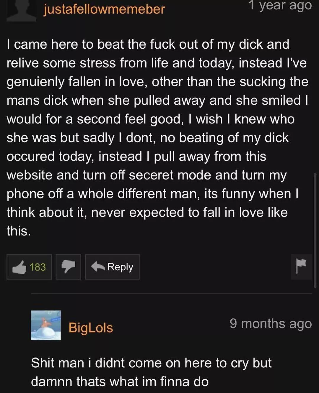 Does anyone know what video this comment was from?