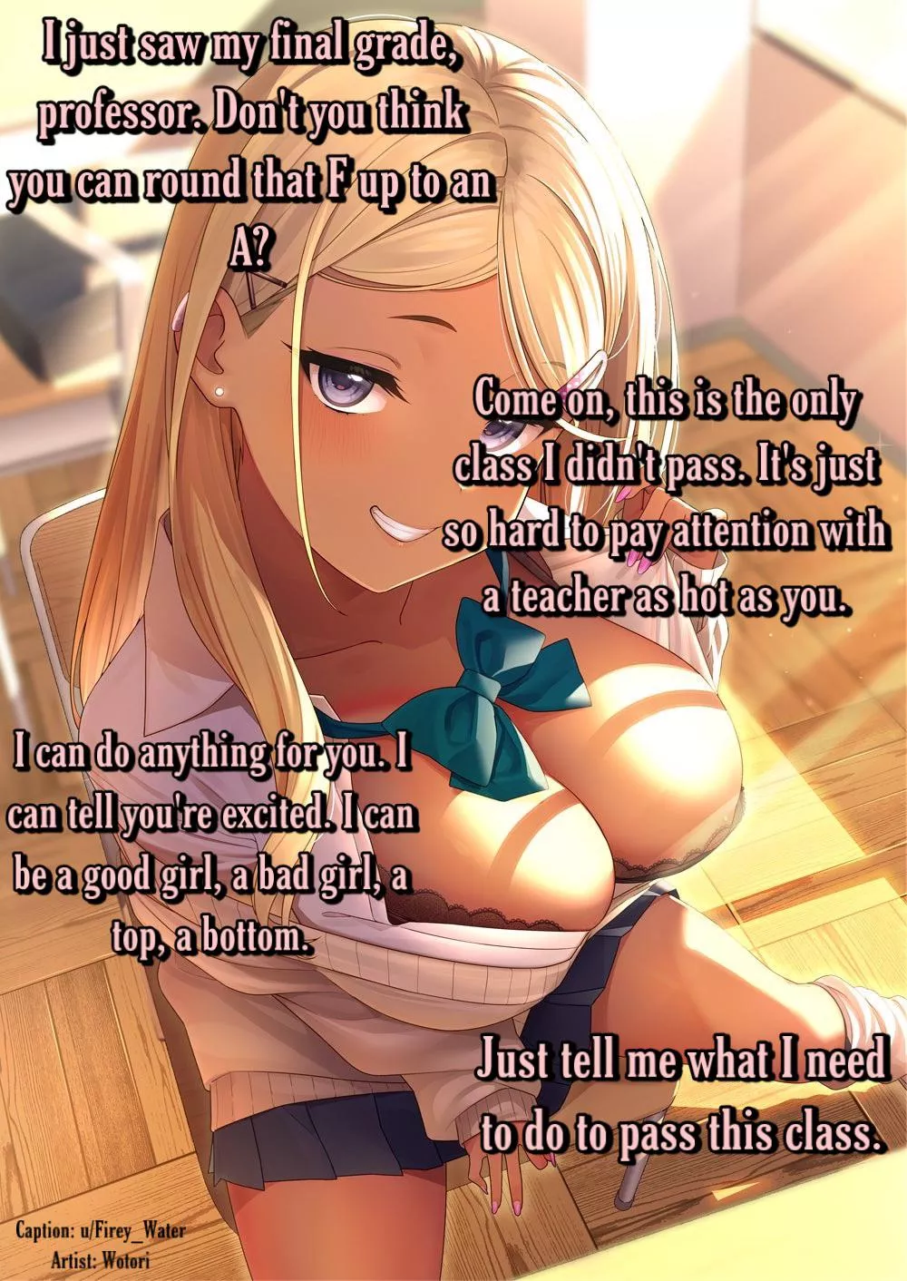 Doing whatever she can to pass. [Student] [Femsub]