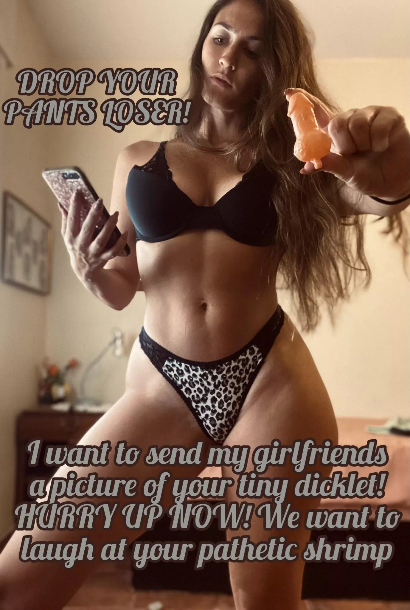 [domme] You know that you deserve to be humiliated.... how many inches is that tiny baby dick? 🤏🤣