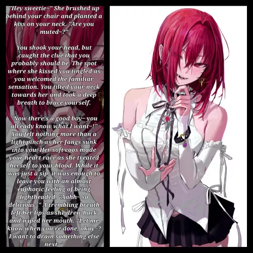 Don't keep your vampire gf waiting~ [Loving] [Femdom] [Vampire] [slight blood play] [implied sex]