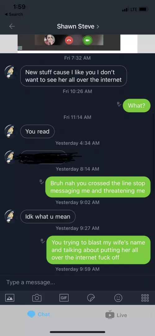 Don’t trade with this person. Will try to expose you if you don’t have enough material.. which to him means a lifetime