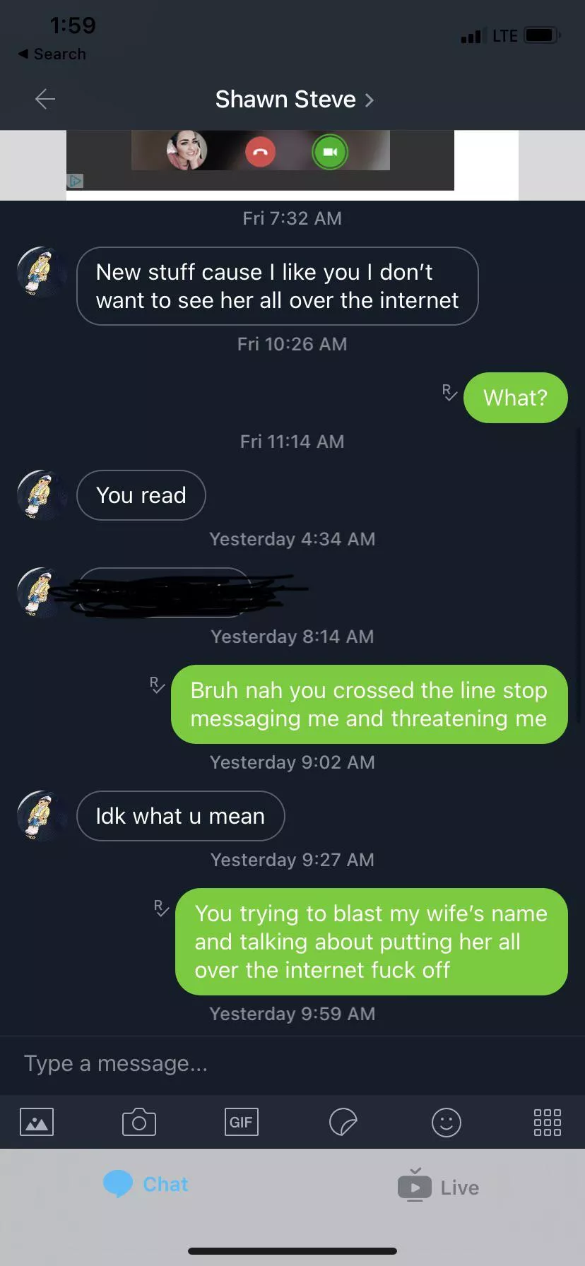 Don’t trade with this person. Will try to expose you if you don’t have enough material.. which to him means a lifetime Don’t trade with this person. Will try to expose you if you don’t have enough material.. which to him means a lifetime