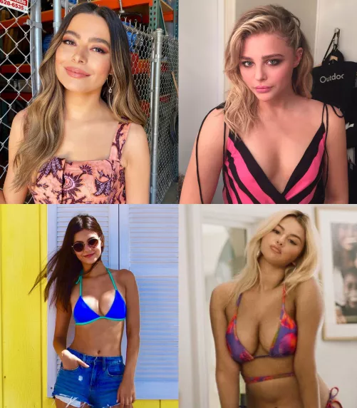 double blowjob from Miranda Cosgrove and Chloe Grace Moretz or threesome with Selena Gomez and Victoria Justice. What would you take and why double blowjob from Miranda Cosgrove and Chloe Grace Moretz or threesome with Selena Gomez and Victoria Justice. What would you take and why