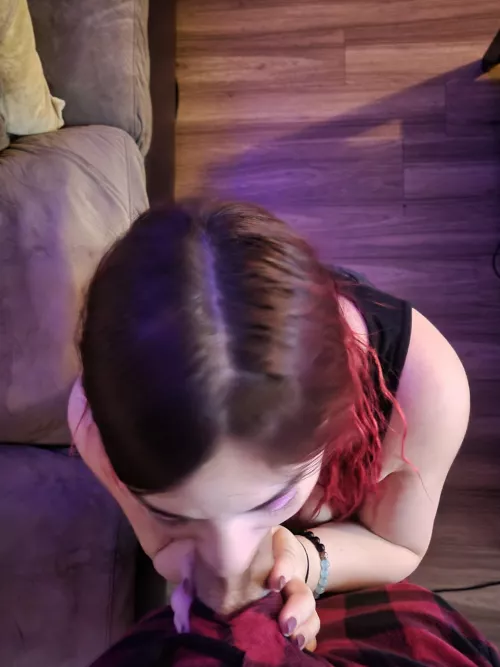 down her throat 🤤