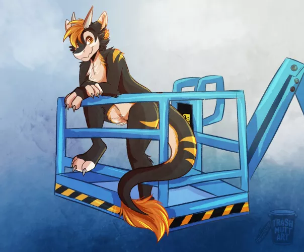 Dragon at Work 🚧 (art by me - TrashmuttArt on Twitter)