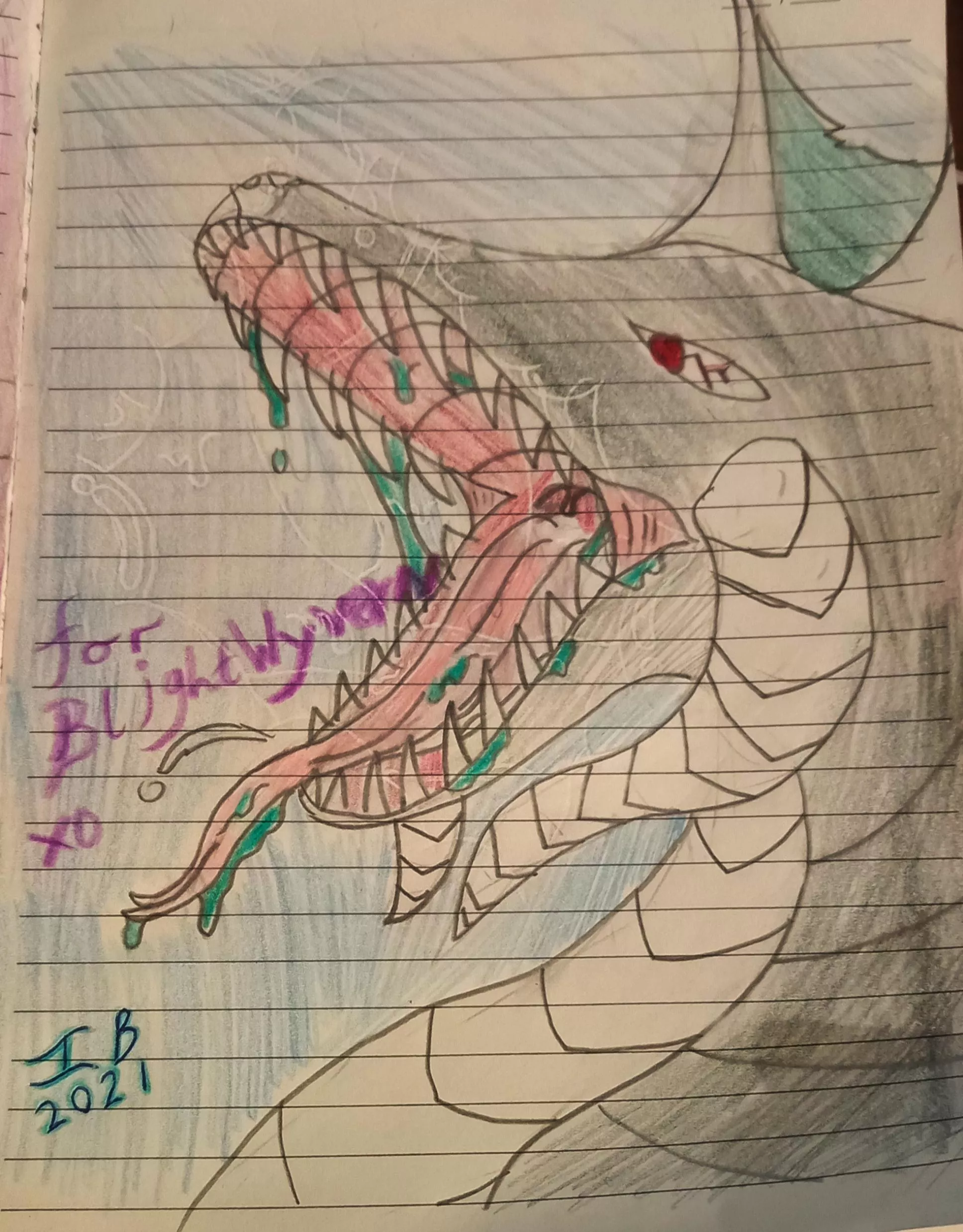 Drawing of a D&D black dragon, first time I've drawn a dragon Drawing of a D&D black dragon, first time I've drawn a dragon