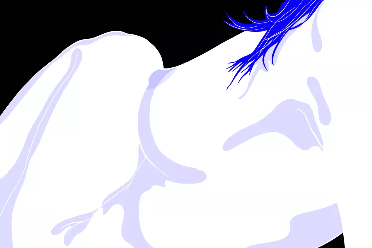 Dreaming in blue, me, digital, 2022