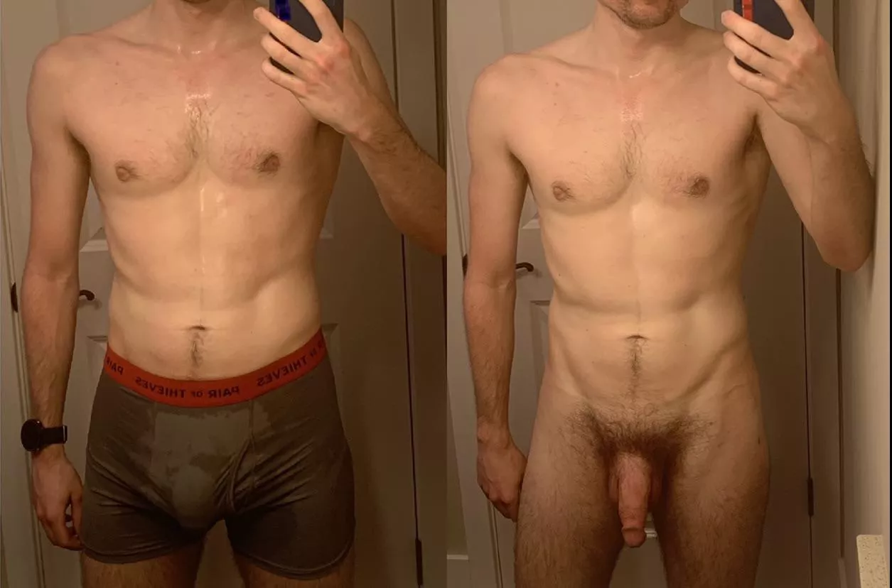 Dropping trou post-workout Dropping trou post-workout