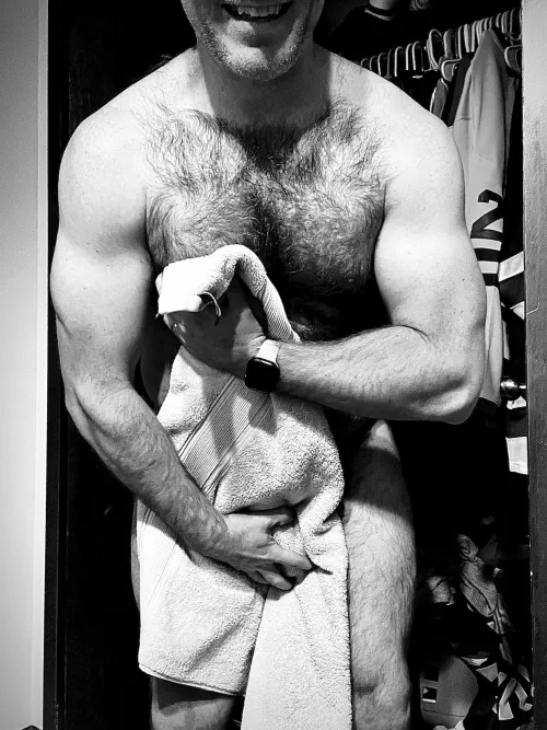 Drying off after a shower! You should join me next time!