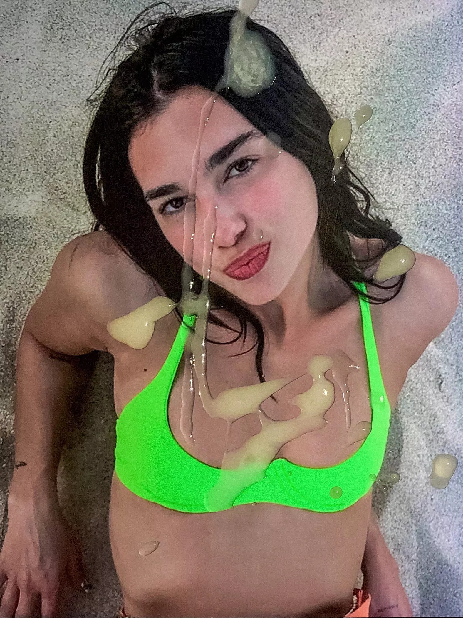 Dua getting drenched at the beach in her skimpy bikini🌊🥵💦