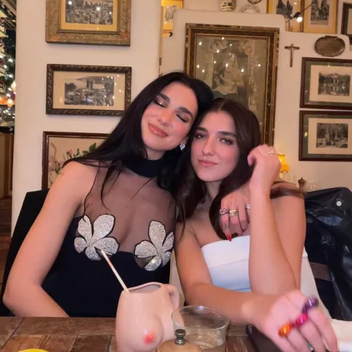 Dua Lipa and her sister Rina Dua Lipa and her sister Rina