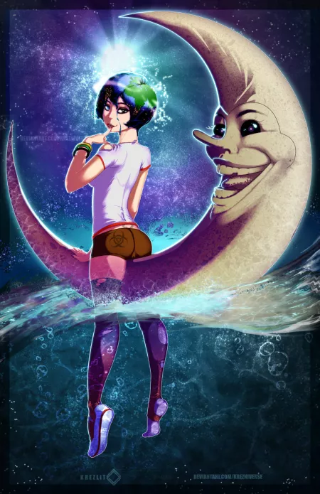 Earth-chan and Moon guy