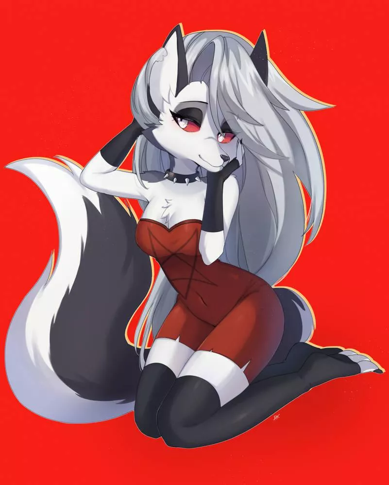 Elegant 🐺 in red dress (lilshironeko)