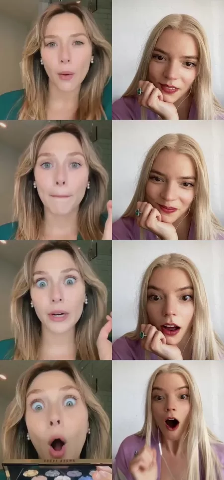 Elizabeth Olsen and Anya Taylor-Joy reacting to the 4 stages of your massive erection Elizabeth Olsen and Anya Taylor-Joy reacting to the 4 stages of your massive erection