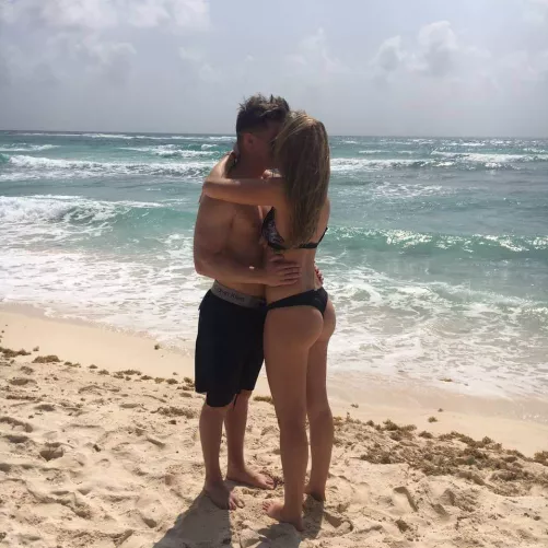Embracing on the Beach